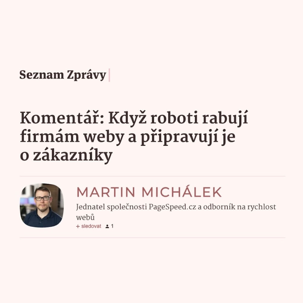 Rabující roboti na webu: Komentář Martina Michálka